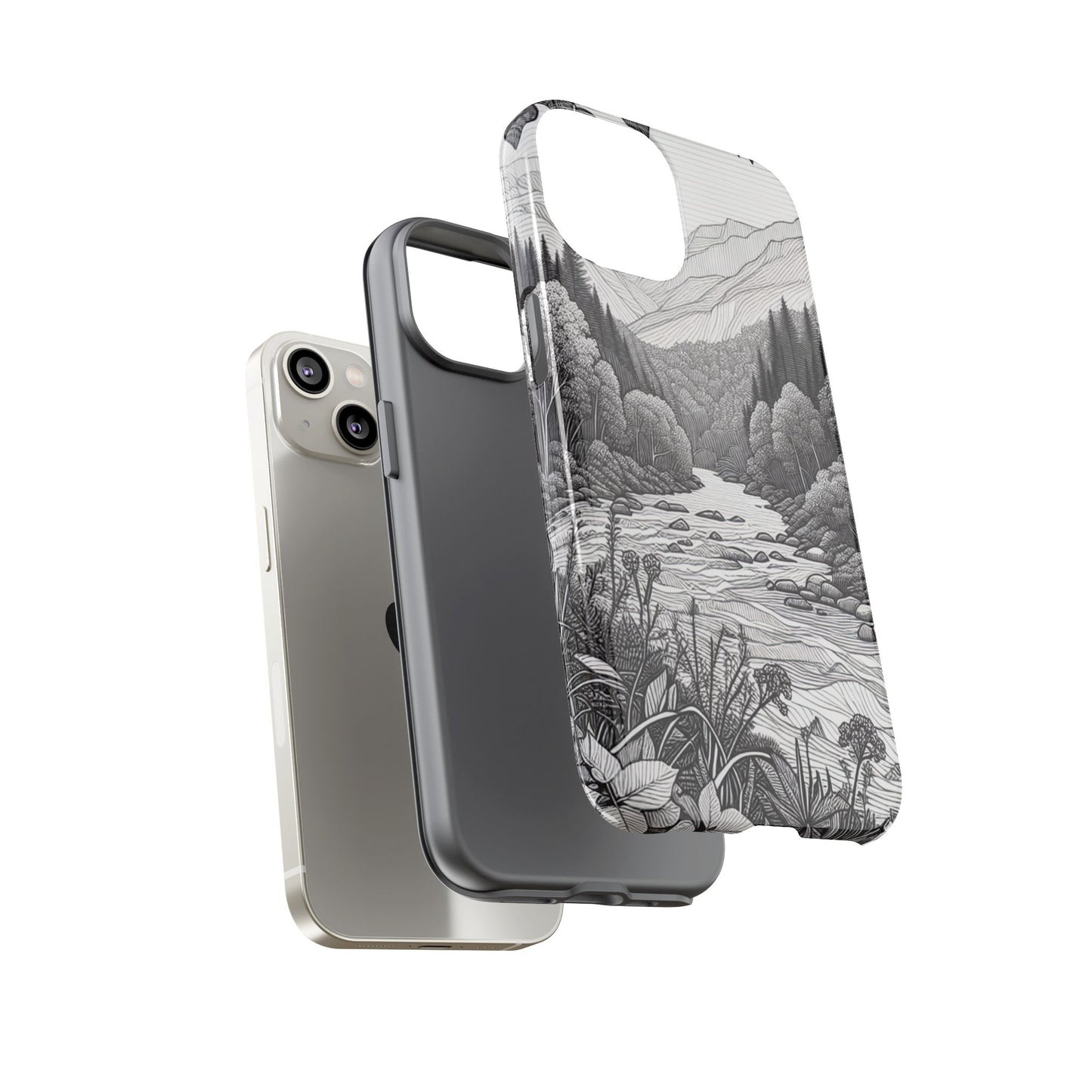 Landscape Line Drawing Ultra-Tough Phone Case