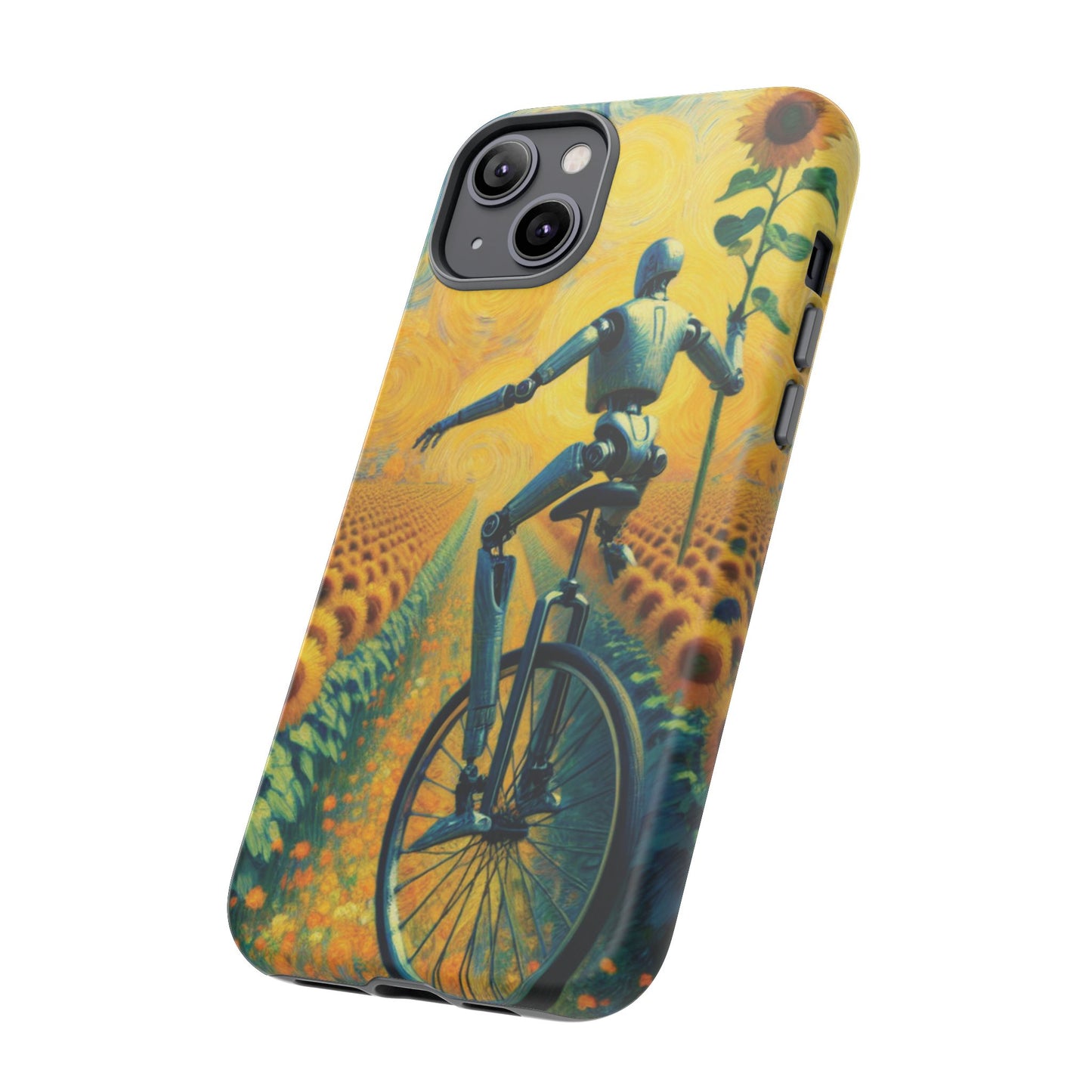 Robot Unicycle Sunflower Fields Ultra-Tough Phone Case