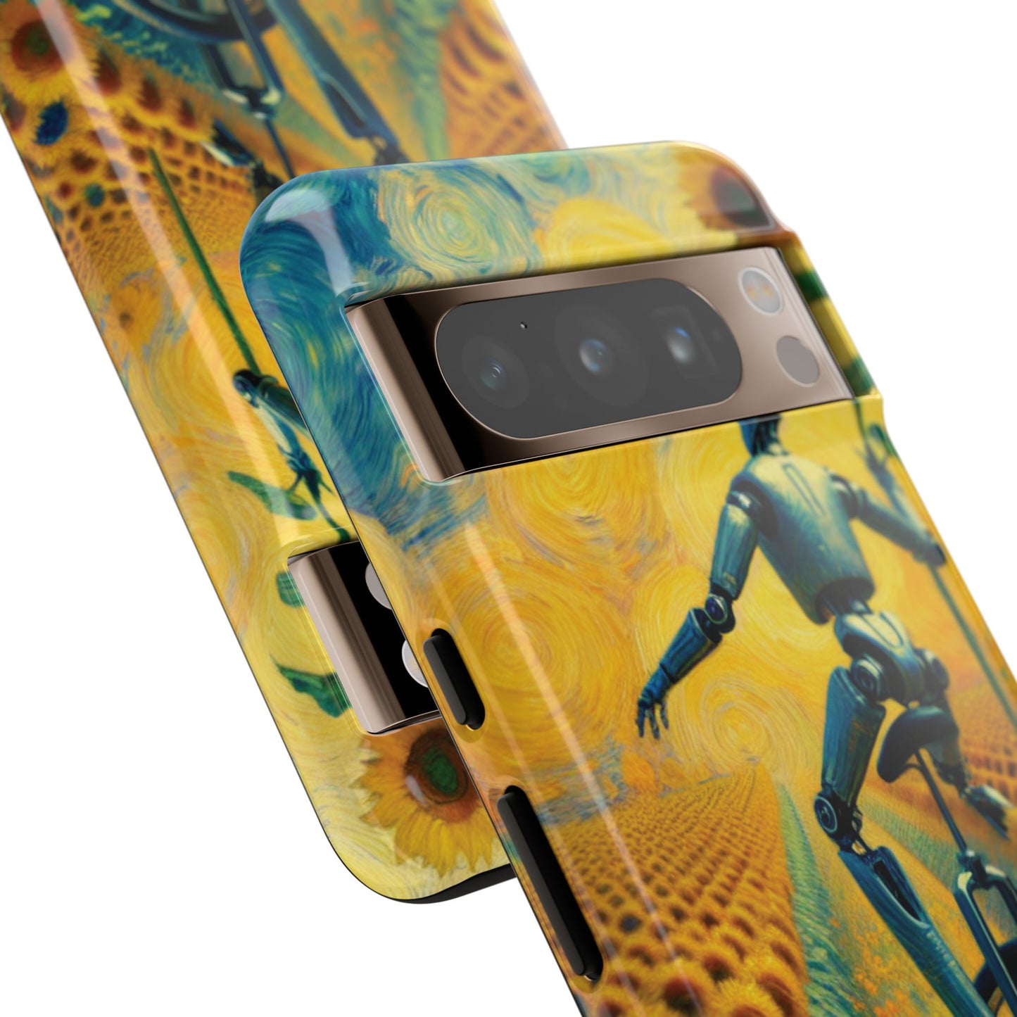 Robot Unicycle Sunflower Fields Ultra-Tough Phone Case