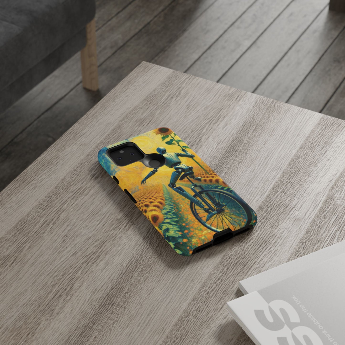 Robot Unicycle Sunflower Fields Ultra-Tough Phone Case