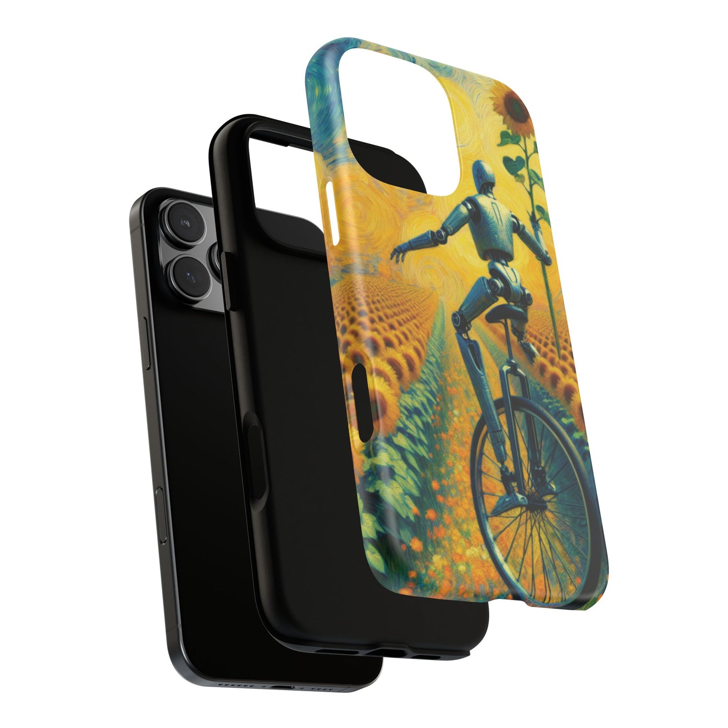 Robot Unicycle Sunflower Fields Ultra-Tough Phone Case