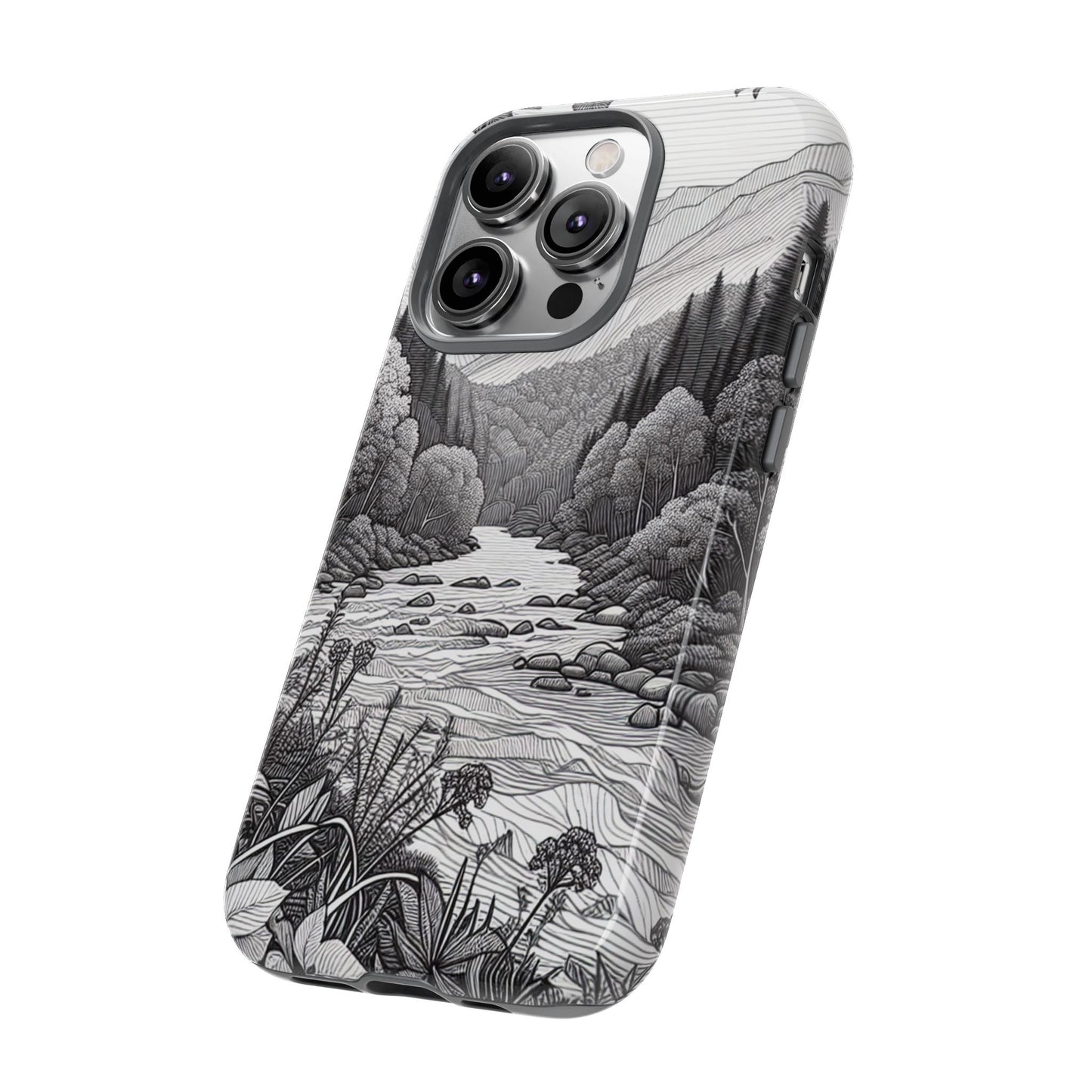 Landscape Line Drawing Ultra-Tough Phone Case