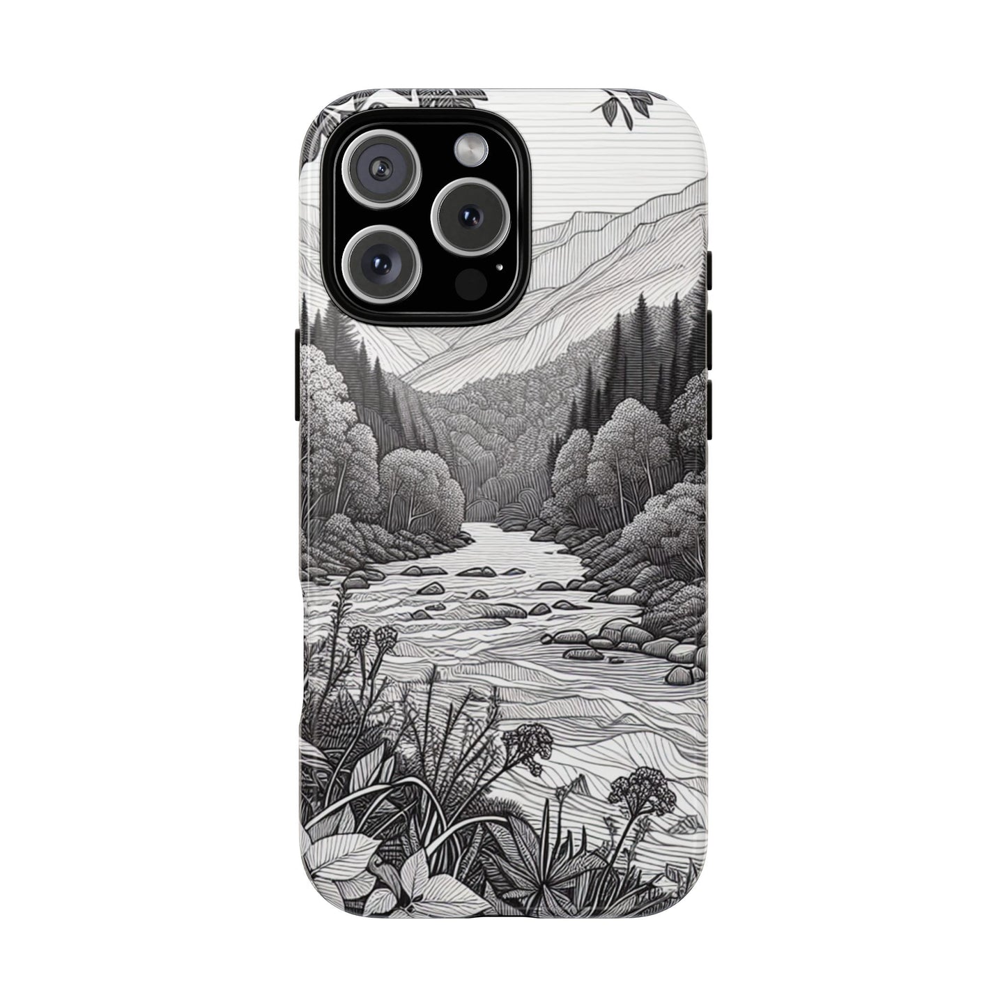 Landscape Line Drawing Ultra-Tough Phone Case