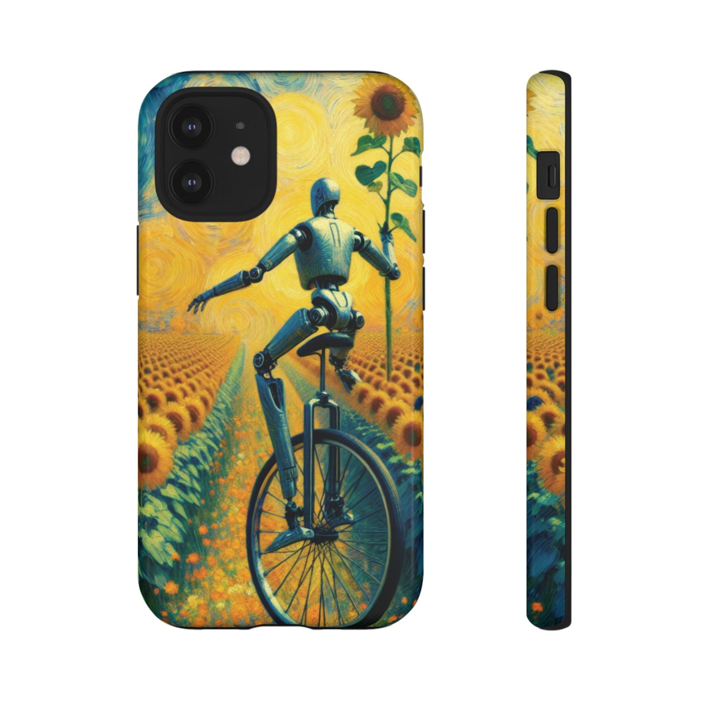 Robot Unicycle Sunflower Fields Ultra-Tough Phone Case