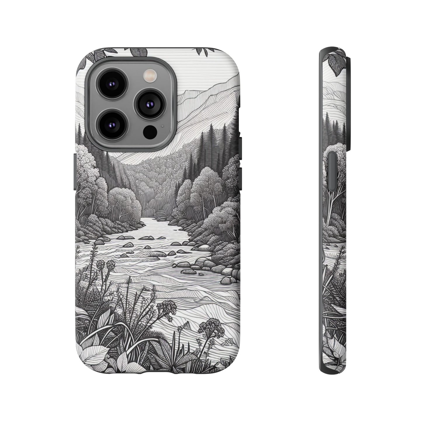 Landscape Line Drawing Ultra-Tough Phone Case