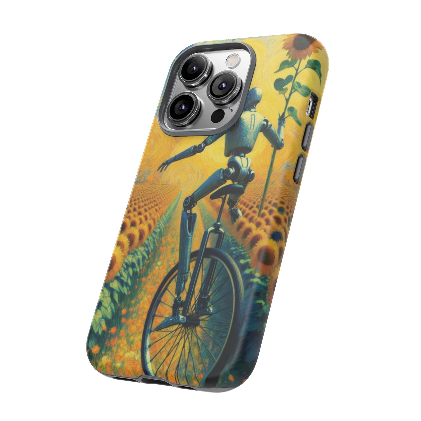 Robot Unicycle Sunflower Fields Ultra-Tough Phone Case