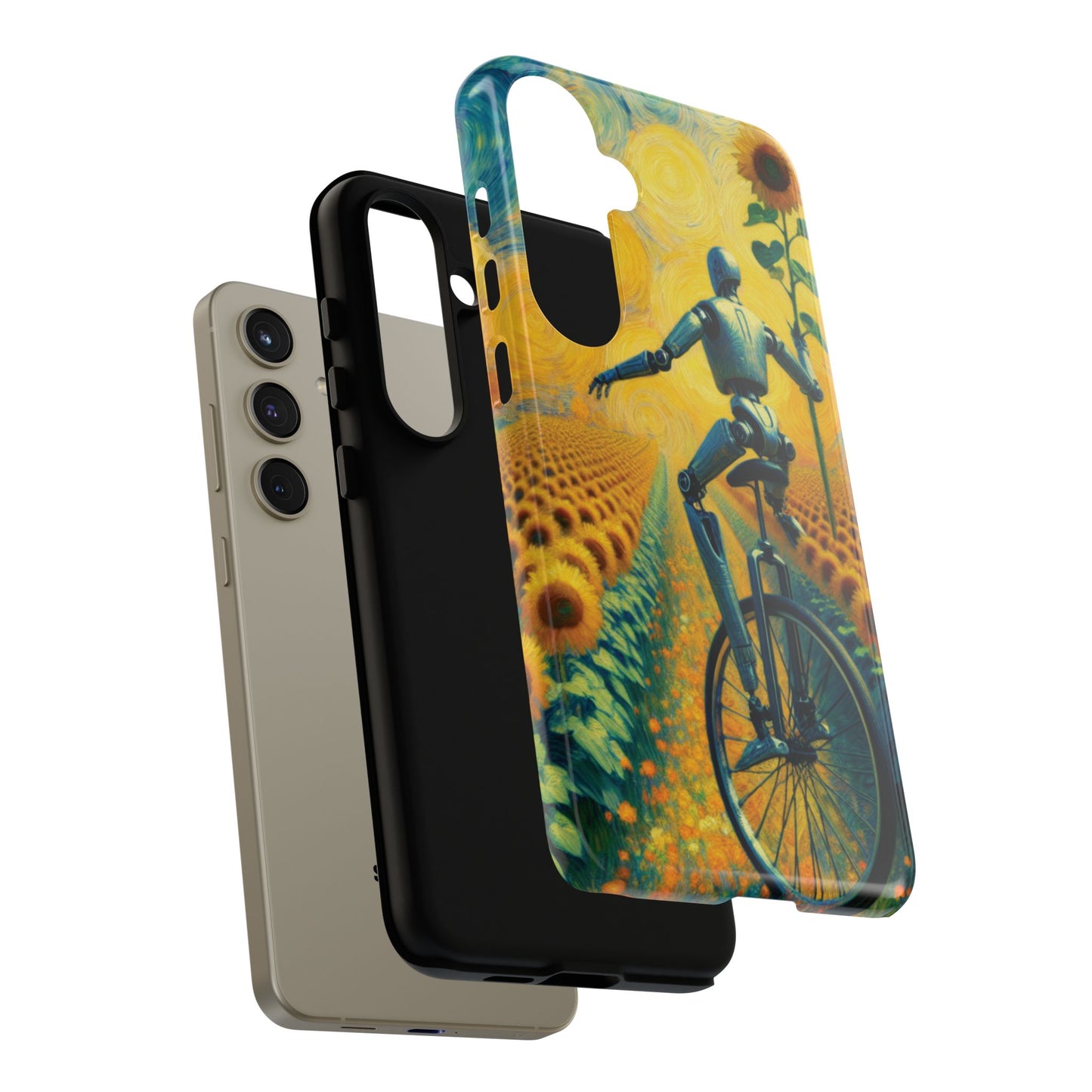 Robot Unicycle Sunflower Fields Ultra-Tough Phone Case