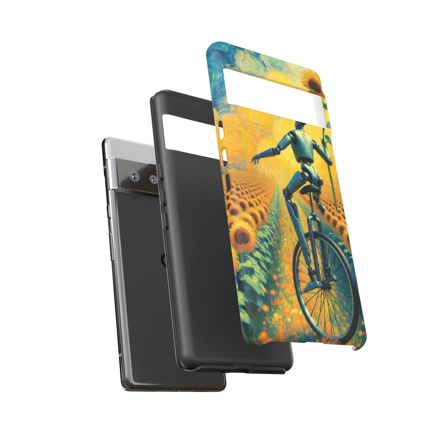 Robot Unicycle Sunflower Fields Ultra-Tough Phone Case