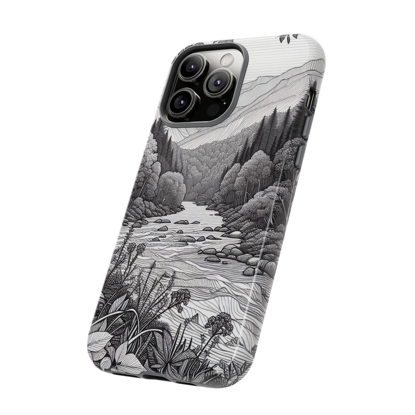 Landscape Line Drawing Ultra-Tough Phone Case