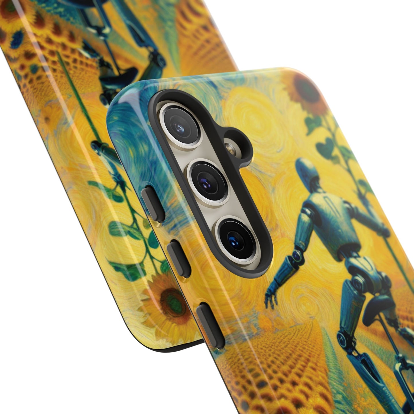 Robot Unicycle Sunflower Fields Ultra-Tough Phone Case