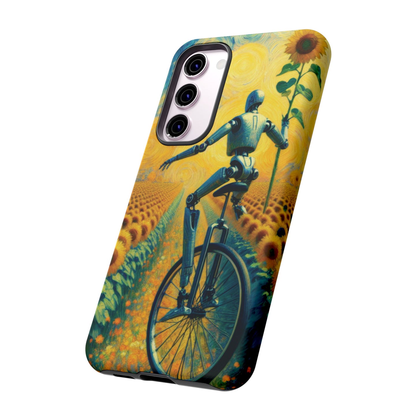 Robot Unicycle Sunflower Fields Ultra-Tough Phone Case