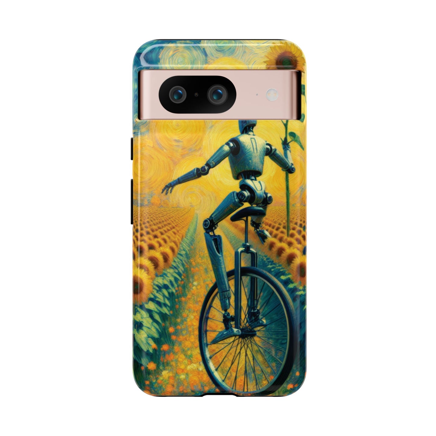 Robot Unicycle Sunflower Fields Ultra-Tough Phone Case