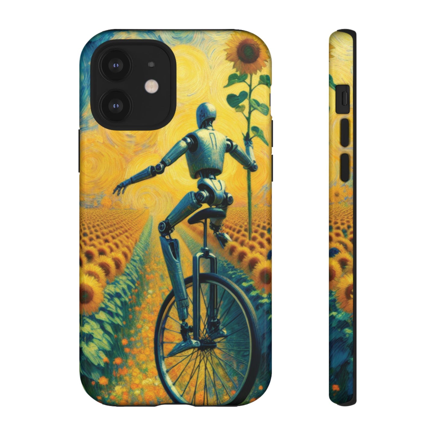 Robot Unicycle Sunflower Fields Ultra-Tough Phone Case