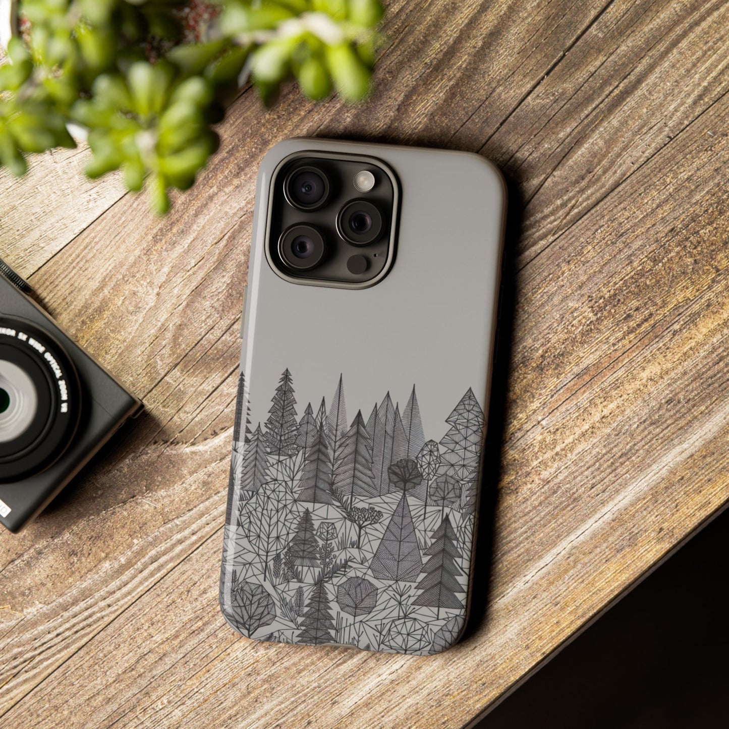 Geometric Monochrome Woodland Ultra-Tough Phone Case