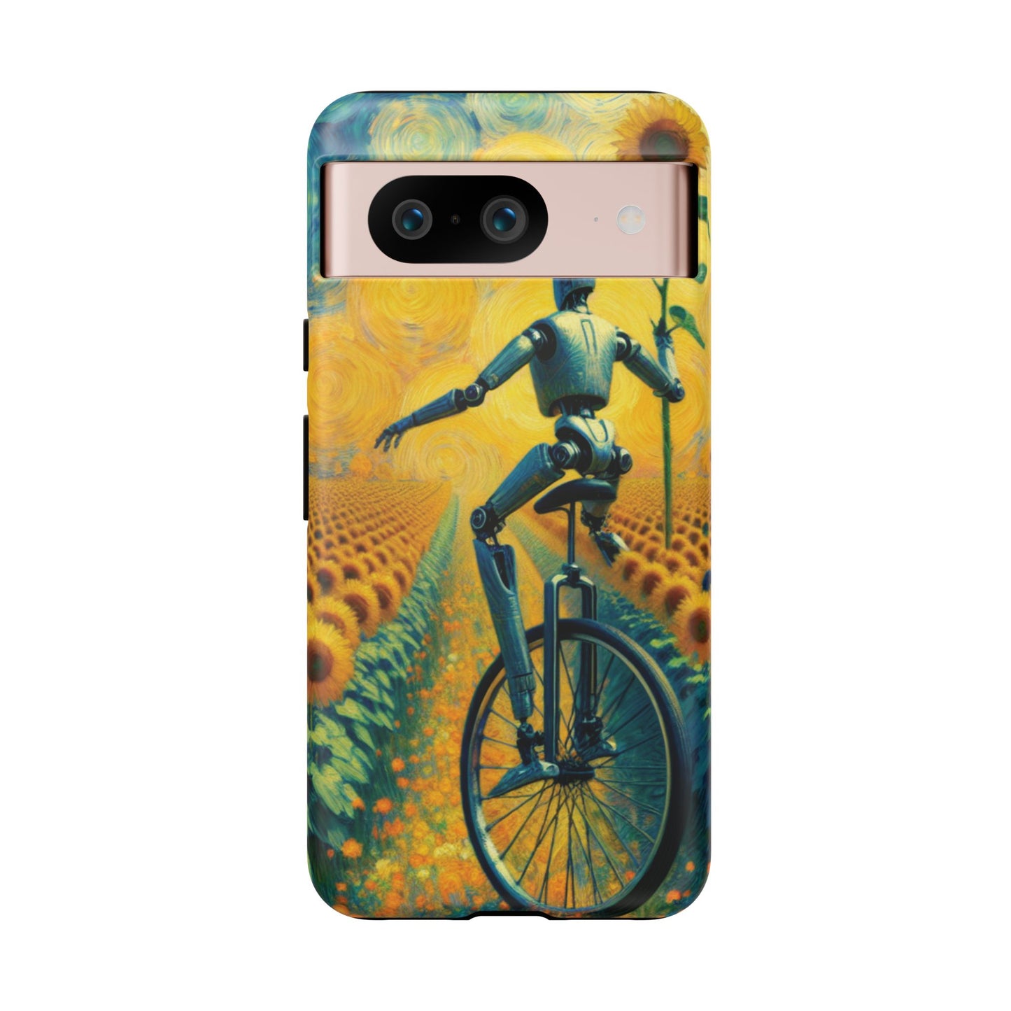 Robot Unicycle Sunflower Fields Ultra-Tough Phone Case