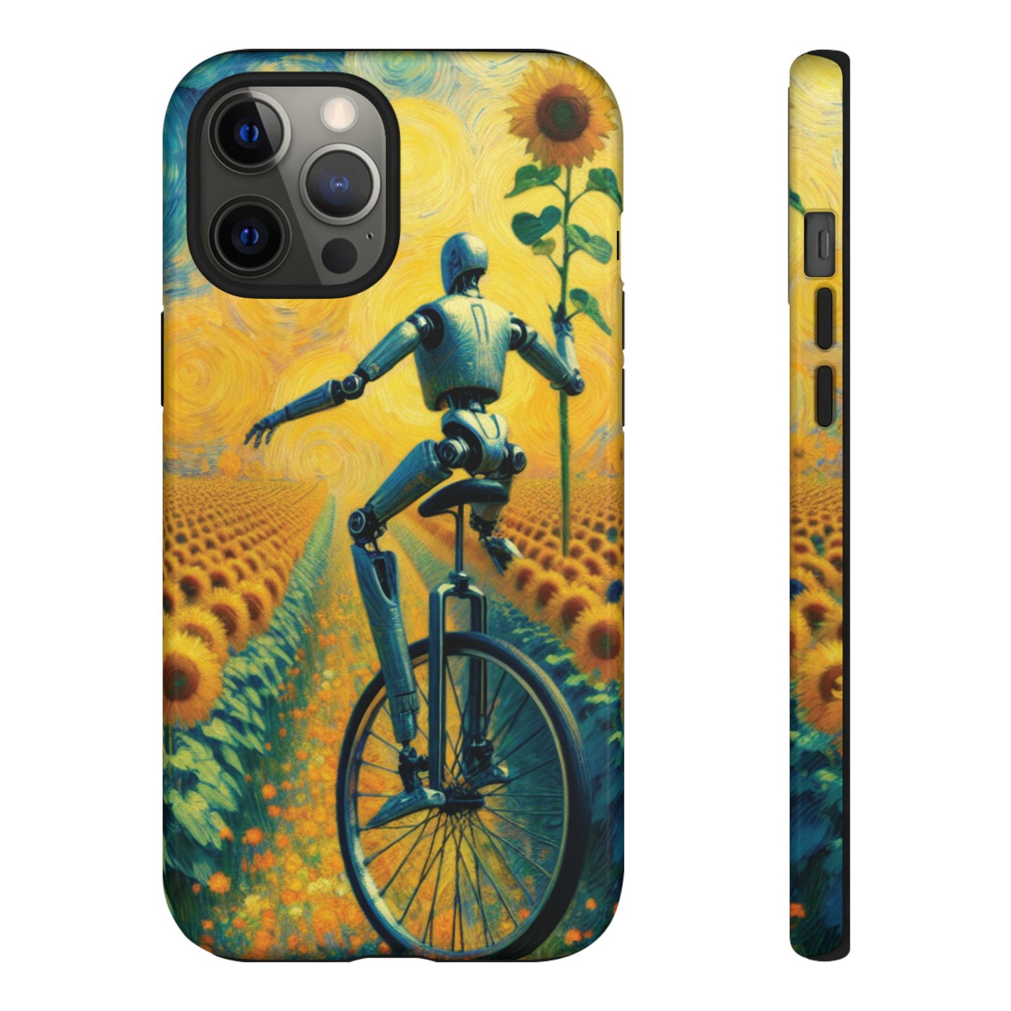 Robot Unicycle Sunflower Fields Ultra-Tough Phone Case