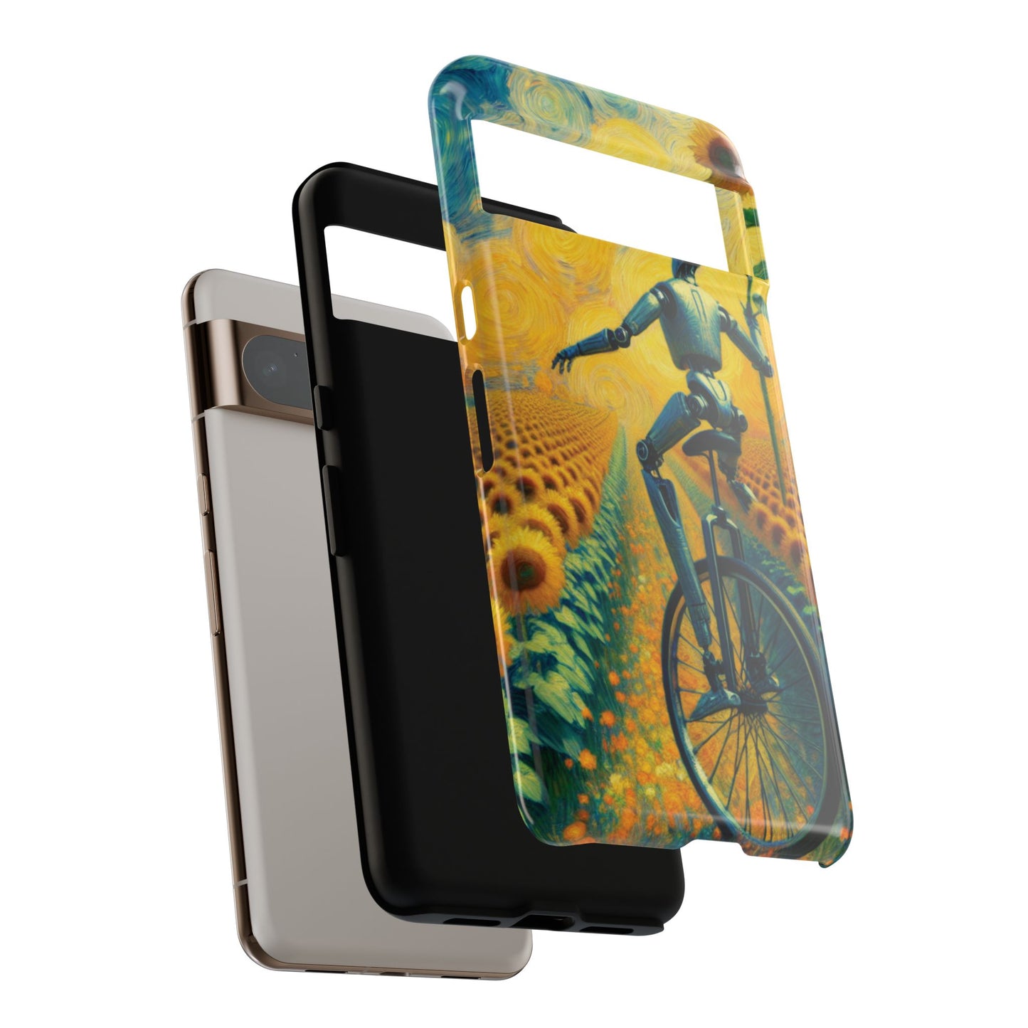 Robot Unicycle Sunflower Fields Ultra-Tough Phone Case