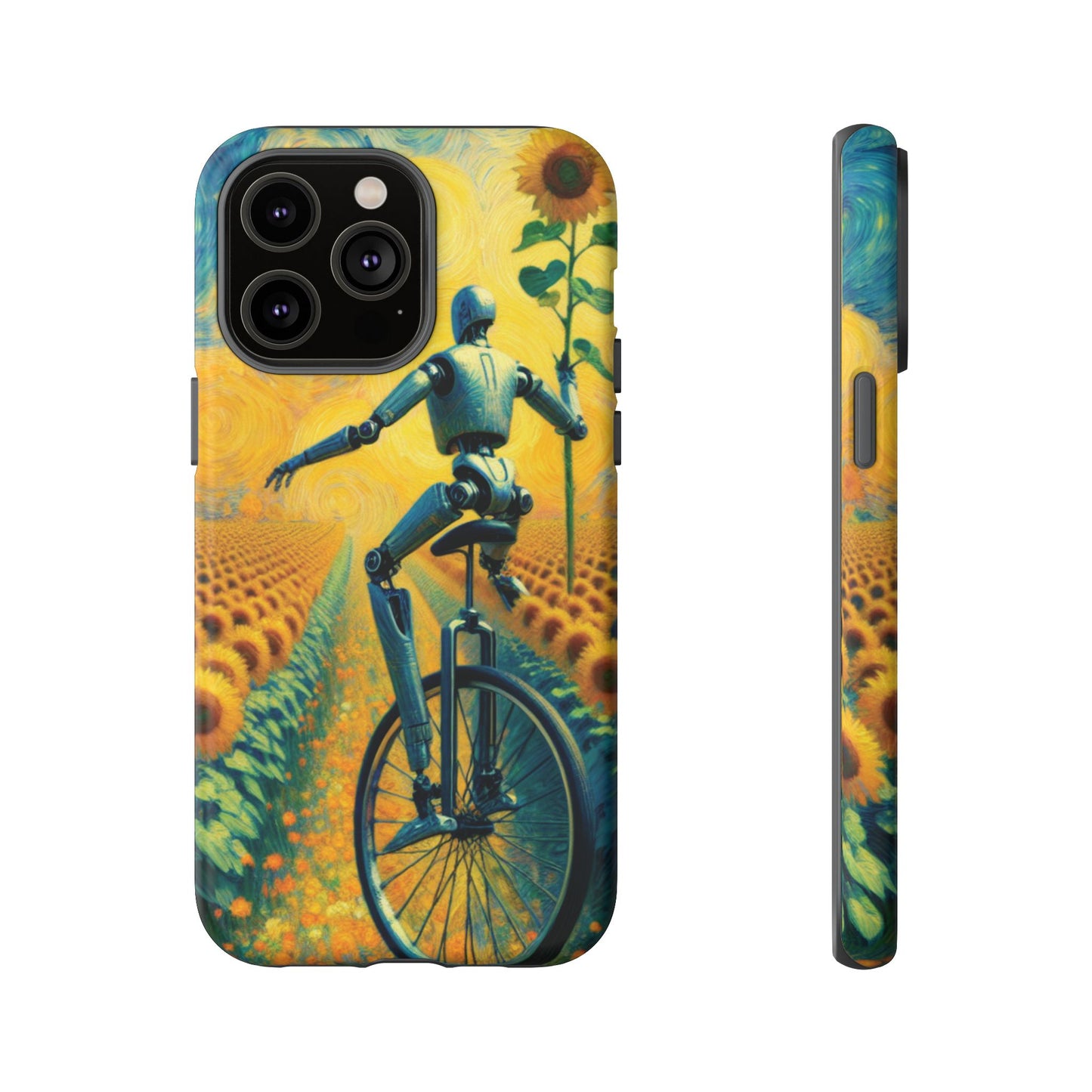 Robot Unicycle Sunflower Fields Ultra-Tough Phone Case