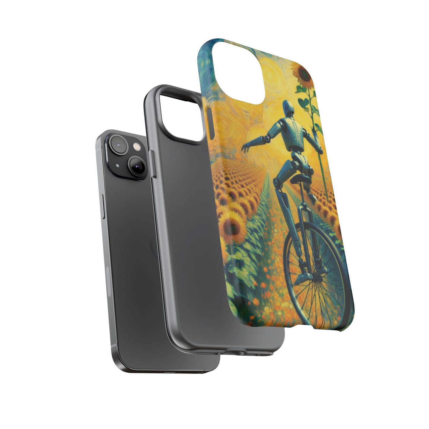 Robot Unicycle Sunflower Fields Ultra-Tough Phone Case