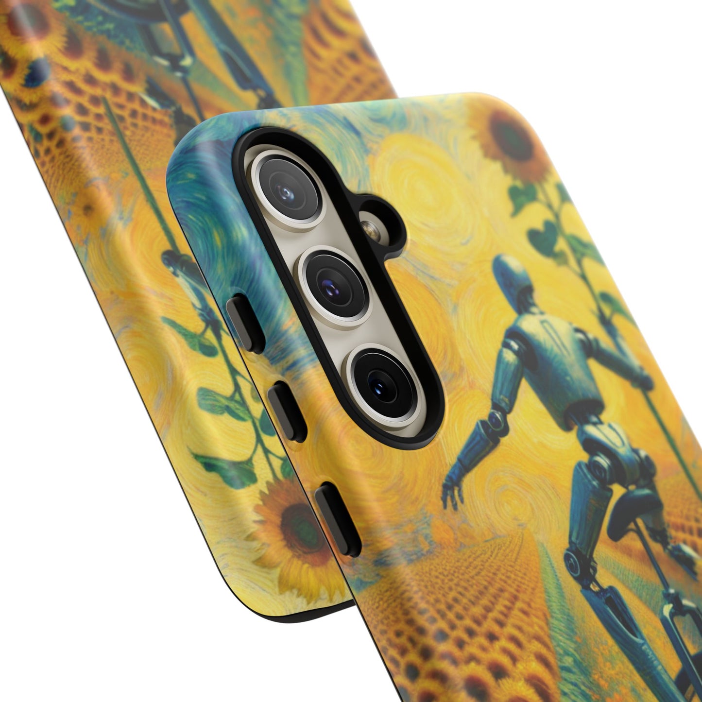 Robot Unicycle Sunflower Fields Ultra-Tough Phone Case