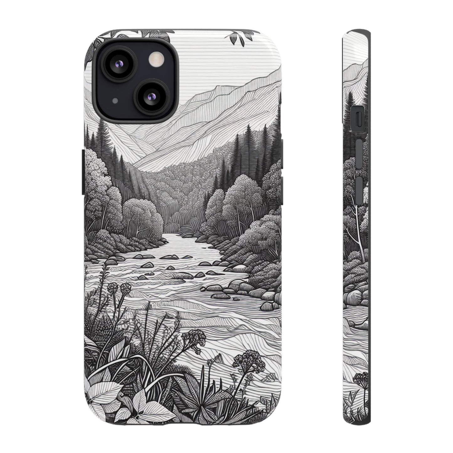 Landscape Line Drawing Ultra-Tough Phone Case