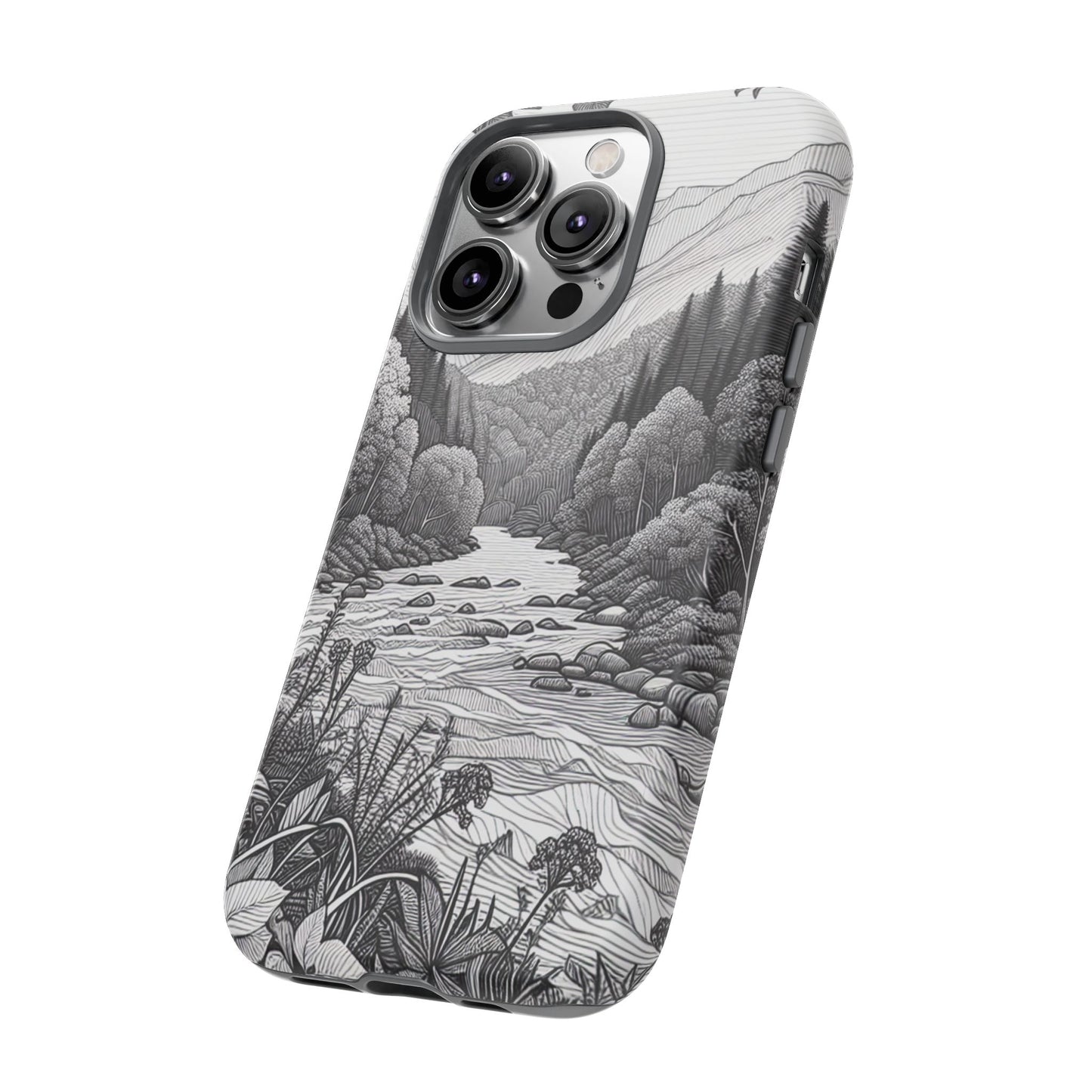 Landscape Line Drawing Ultra-Tough Phone Case