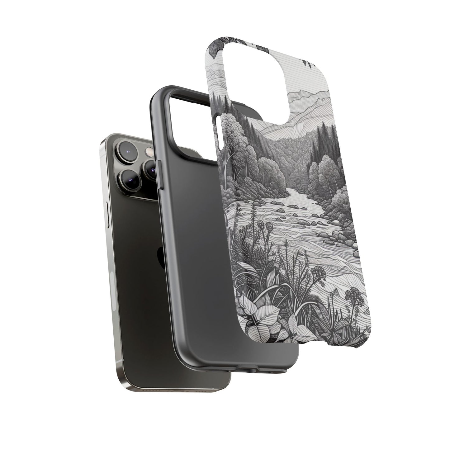 Landscape Line Drawing Ultra-Tough Phone Case