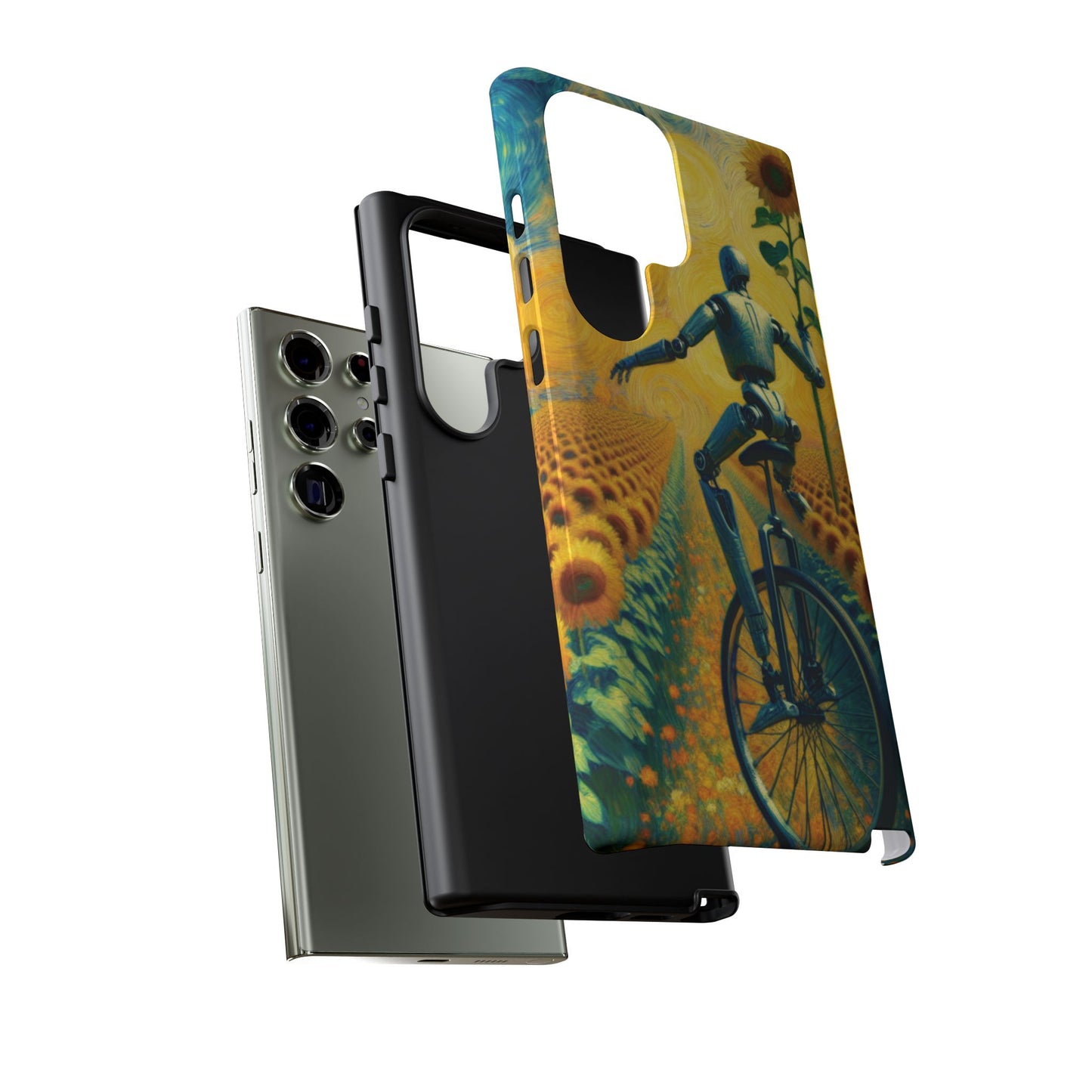 Robot Unicycle Sunflower Fields Ultra-Tough Phone Case